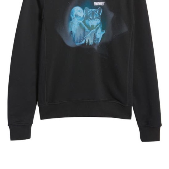 Renowned LA WOLVES AT NIGHT GRAPHIC HOODIE IN BLACK - Picture 5 of 12